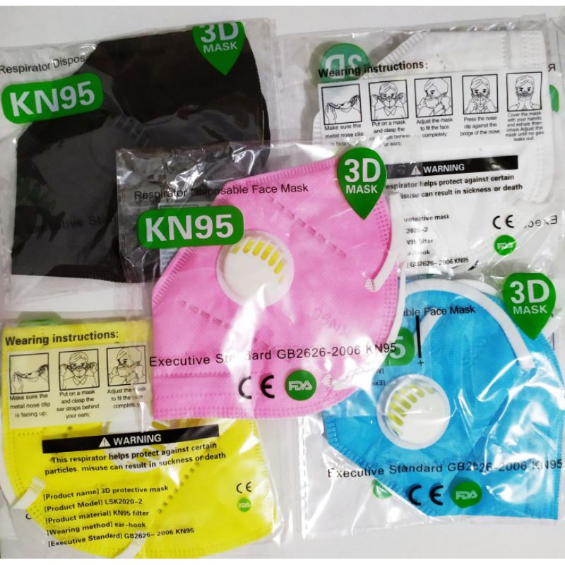 masker kn95 kn 95 katup valve original colorfull