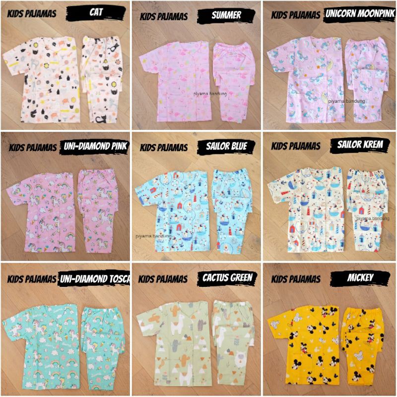 PART 1 Piyama ANAK  lucu KARTUN motif mermaid unicorn  