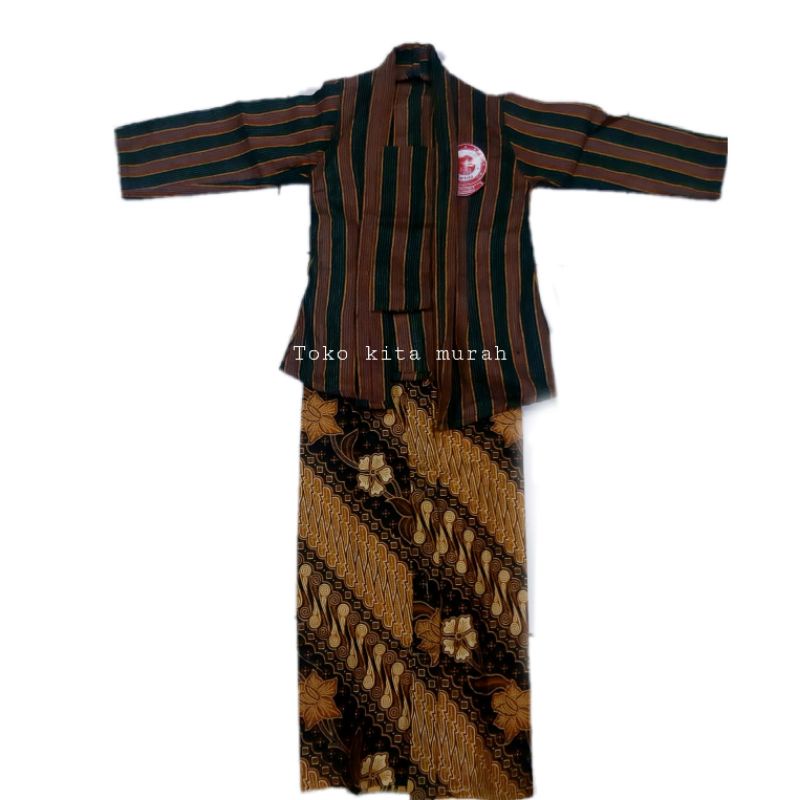 Setelan Kebaya Lurik Anak ( Baju + Rok Jarik) Usia 1-12 Tahun Khas solo jogja