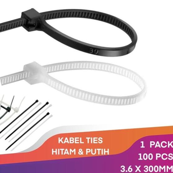 

➴ KABEL TIES 30 CM 3.6 X 300MM CABLE TIE TIS KABEL NYLON PENGIKAT - Putih ✥