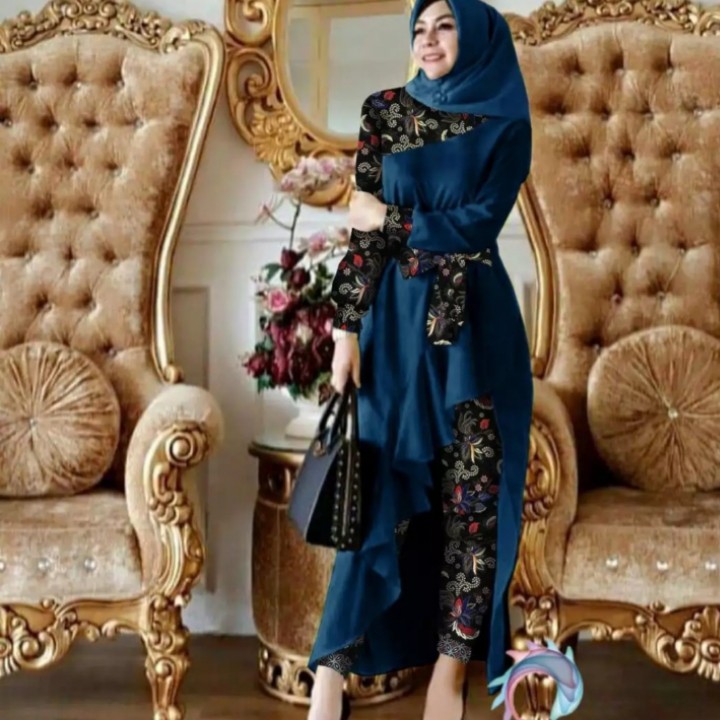 FWG - SET GAMIS BELLALUNA BATIK / STELAN GAMIS / GAMIS DEWASA / SETELAN WANITA / BAJU WANITA BARU