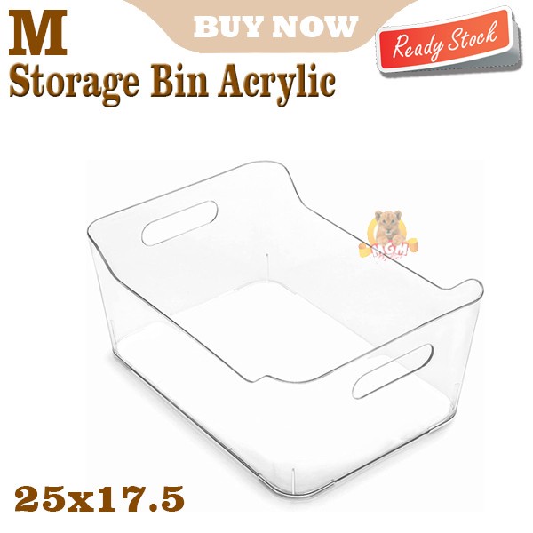 M Storage bin organiser kulkas kabinet akrylic multifungsi w handle