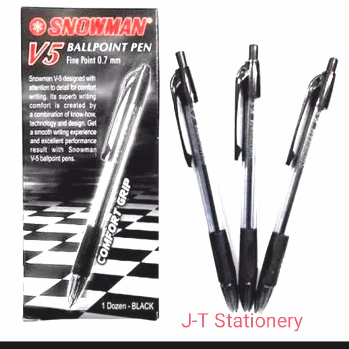 

Unik Pulpen Snowman V5 0,7 Mm Lusin/Ball Cetek Berkualitas