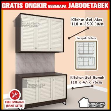 Kitchen Set 3 Pintu Atas Dan Bawah Sayur Lemari Dapur Minimalis Meja
