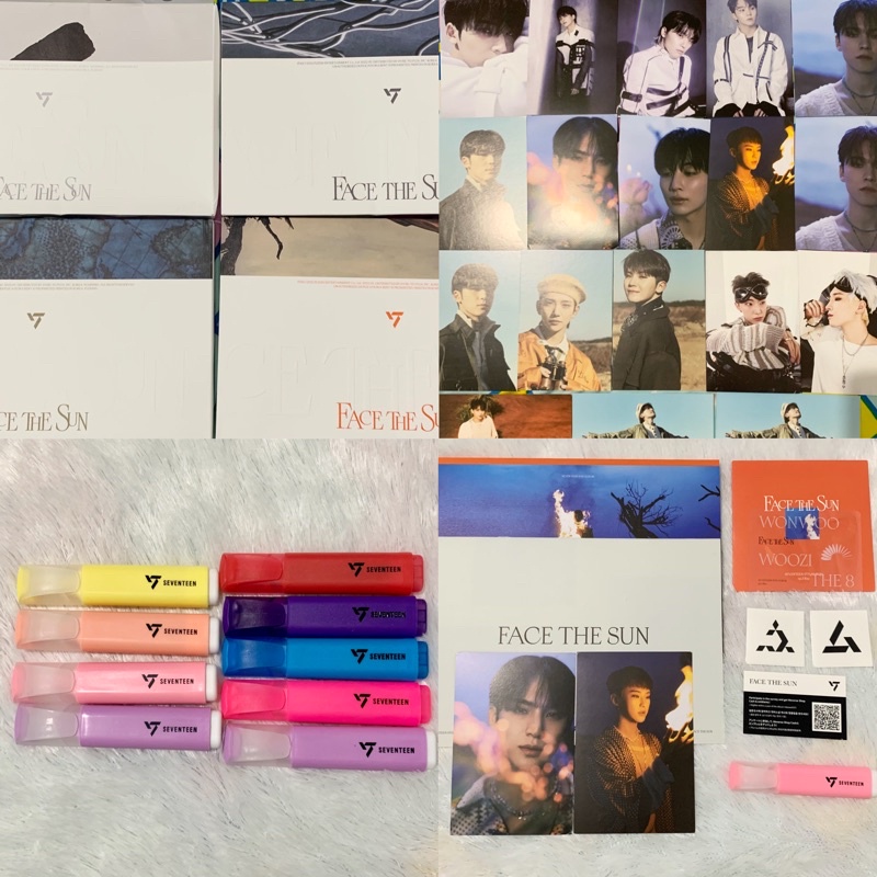 SEVENTEEN OFFICIAL ALBUM ONLY FACE THE SUN FTS SVT STABILO POSTCARD MINGYU WONWOO HOSHI WOOZI DINO V