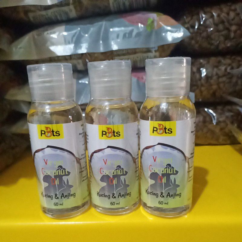 Obat kulit dan bulu dan sariawan kucing anjing vco virgin coconut oil 60ml