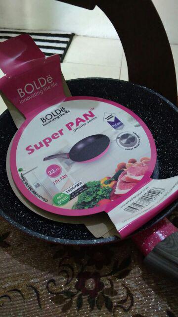 Bolde Fry Pan 22cm Blackpink Superpan Granite Black Pink Induksi 22 Cm Bolde 22cm Fry Psn Bolde