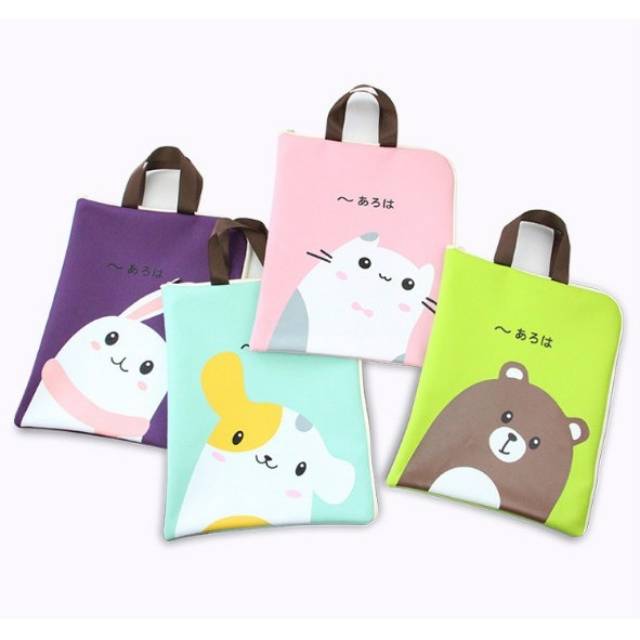 BLS 17 Map Zipper kain Tebal Fancy Cartoon utk document dan Leptop 10 in / folder zipper thick fancy