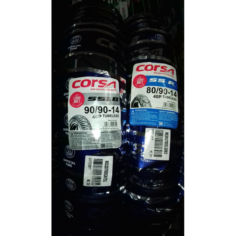 ban tubles corsa 1 paket depan blakang motor matic