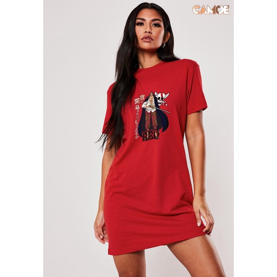 Tshirt dress Kaos Anime One Piece RED Shanks