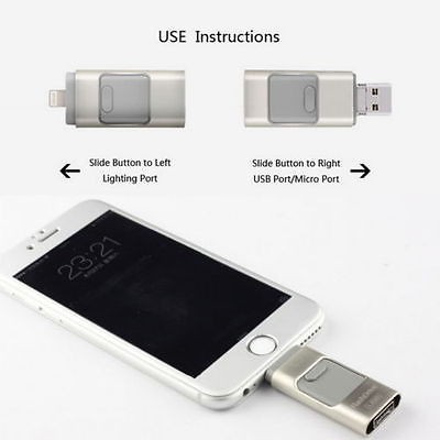 [Ready Stock]3 in 1 Memory Stick Flash Drive USB i-Flash OTG Metal untuk Android / iPhone / iPad / PC