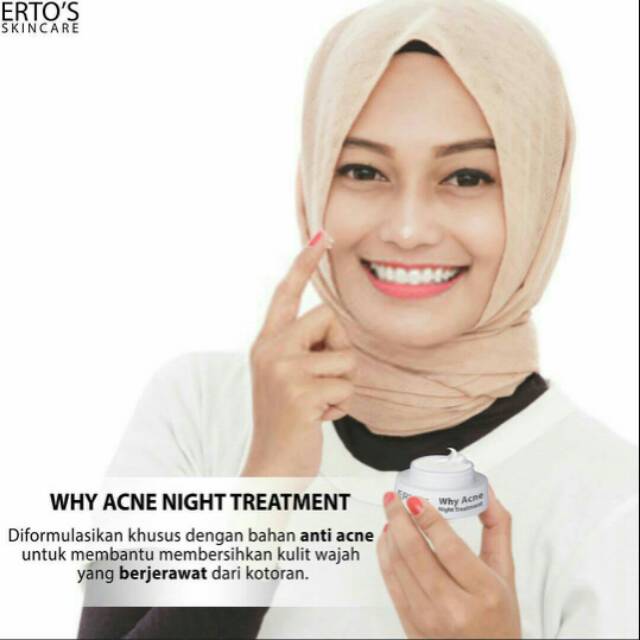 ERTO'S WHY ACNE NIGHT CREAM TREATMENT CREAM MALAM KULIT BERJERAWAT