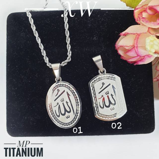 Kalung titanium lafadz silver