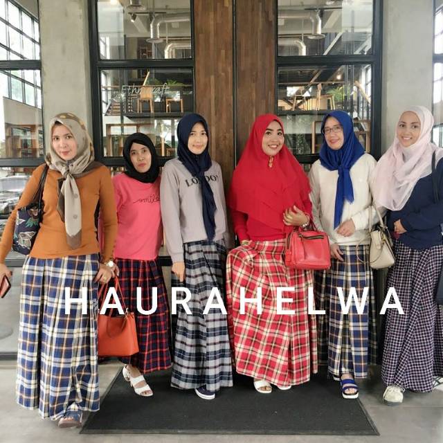 ROK FLANEL IMPORT PANJANG HAURAHELWA /ROK TARTAN FLANEL PANJANG-2
