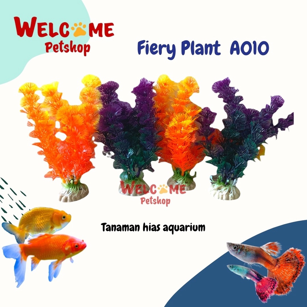 Fiery Plant A010 / Hiasan Bunga Tanaman Aquarium / Aksesoris Aquarium