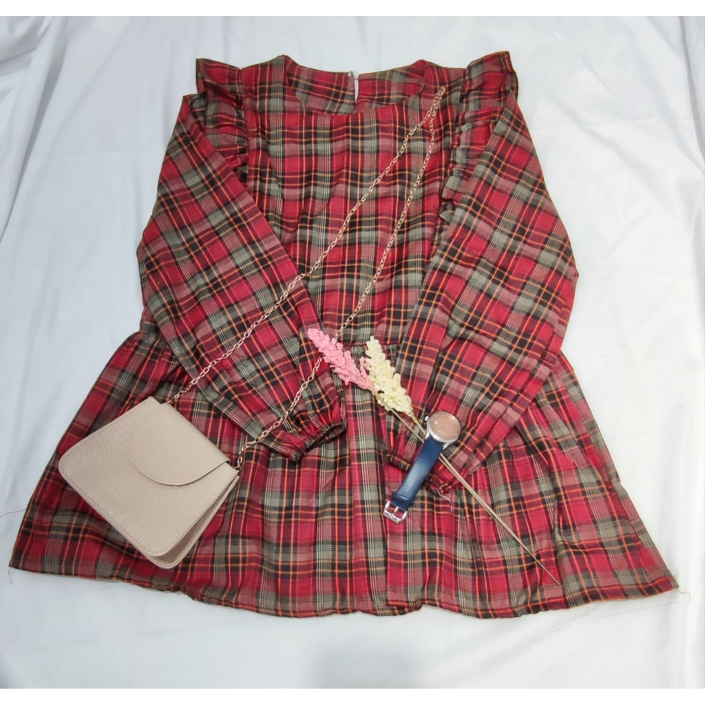 JB CIRELEA BLOUSE - BLOUSE MUTHIA / BLOUSE CIRELEA (LD 96 PJ 60)-Kotak Merah Cream