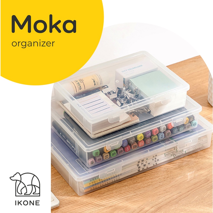 【IKONE】MOKA Stationery Organizer Tempat Penyimpanan Alat Buku Tulis Kotak Buku Kotak Stationery Pen Pensil Storage Organiser Kotak Penyimpanan Dokumen Berkas Kertas
