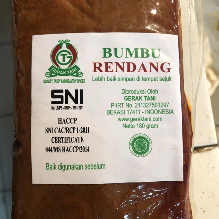 

uuttudd Bumbu Gerak Tani Rendang 180Gr Fsfs201