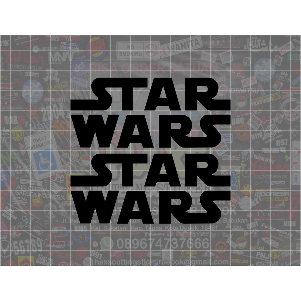 Cutting Sticker Logo Star Wars Ukuran 8 Cm Untuk Mobil dan Motor