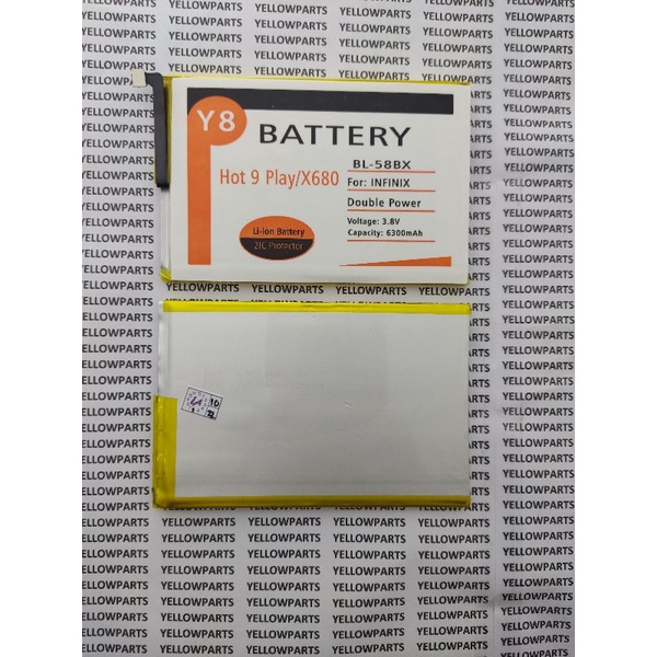 BAT BATTERY BATERAI BATRE INFINIX X680 HOT 9 PLAY BL-58BX Y8 DOUBLE POWER