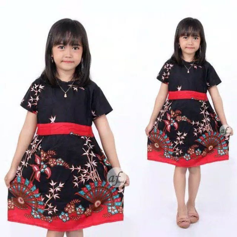 Dress batik Anak usia 2 sampai 10 Tahun - Motif batik bervariasi - batik Anak Harga murah