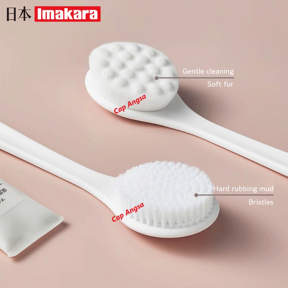 IMAKARA JAPANESE BATH BACK SCRUB BODY BRUSH SOFT BRISTLE LONG HANDLE SRUBBER SIKAT PUNGGUNG GOSOK BADAN LEMBUT HALUS ALAT GOSOKAN MANDI PANJANG