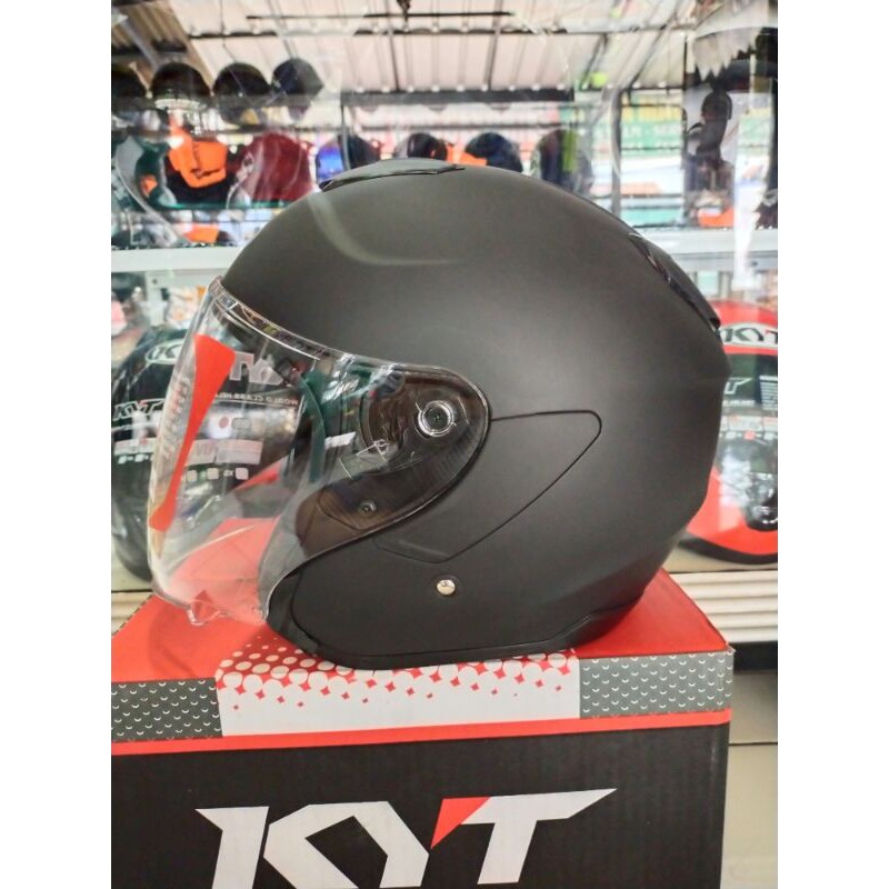 helm kyt kyoto hitam dof solid murah