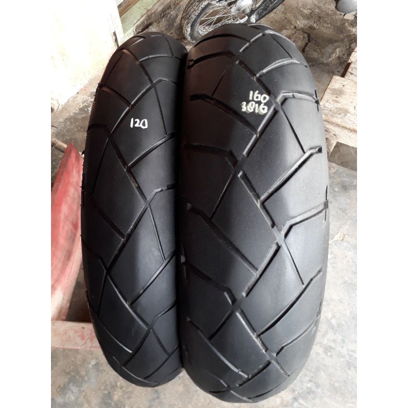sepasang ban limbah moge dunlop trail max 120 70 17 160 60 17 dual purpose