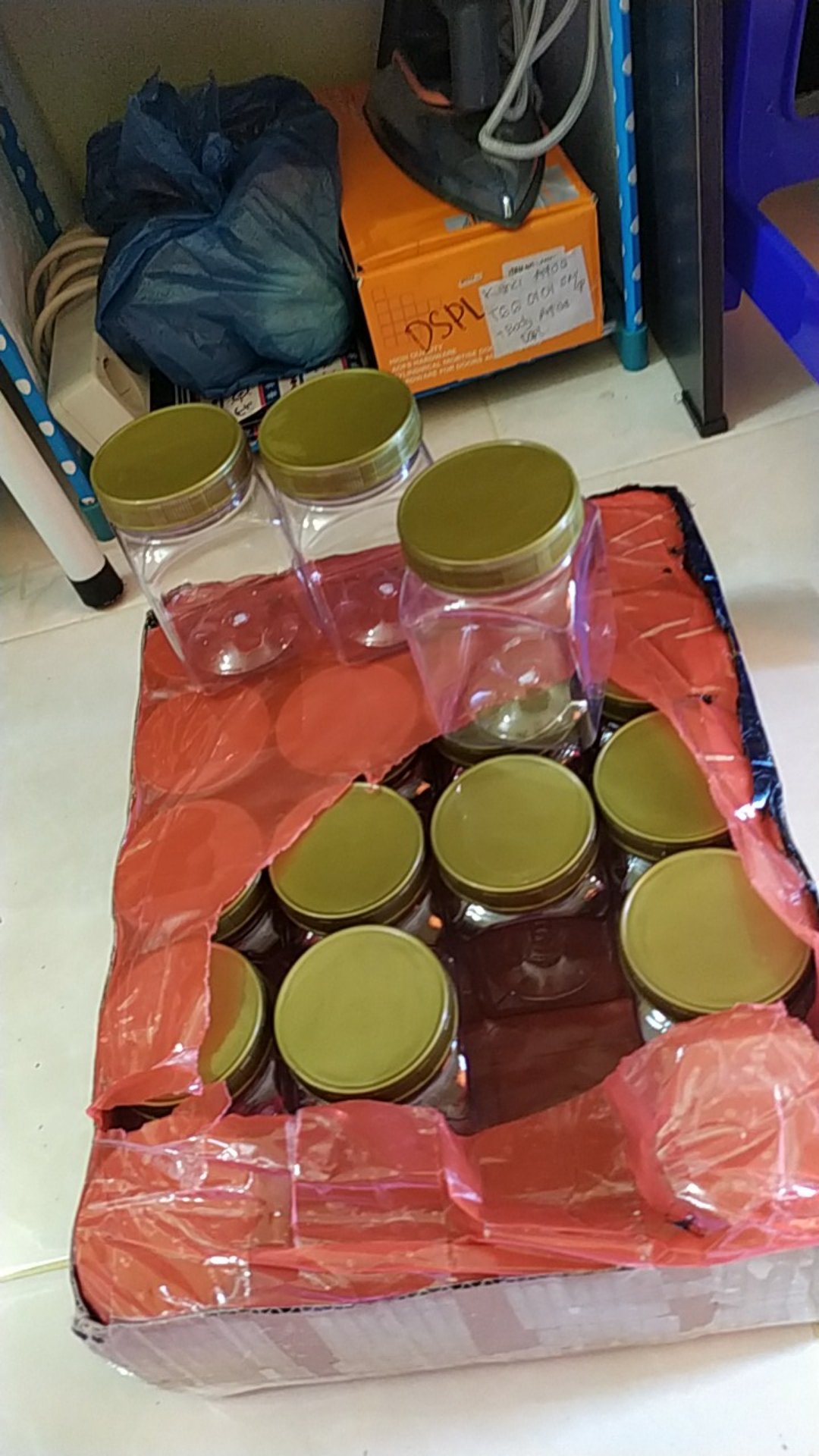 Toples Plastik Kotak 340ml - Toples Sambal/bumbu/selai/kue/parsel/coklat