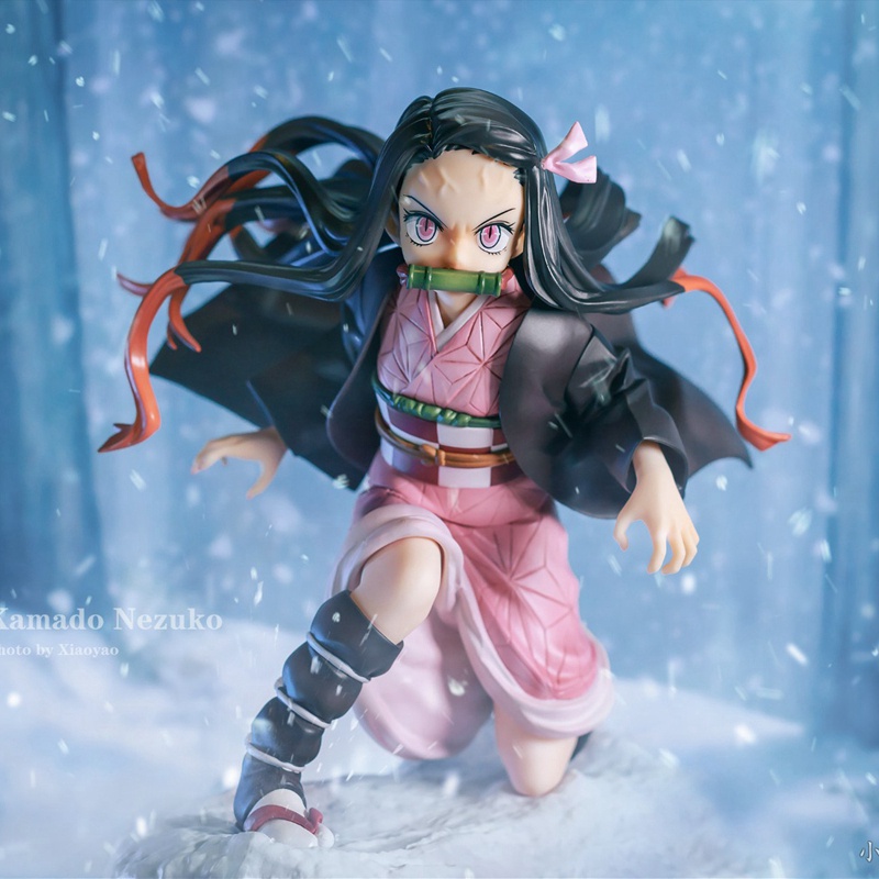 Mainan Action Figure Model Anime Demon Slayer Kamado Nezuko Fighting Version Bahan PVC