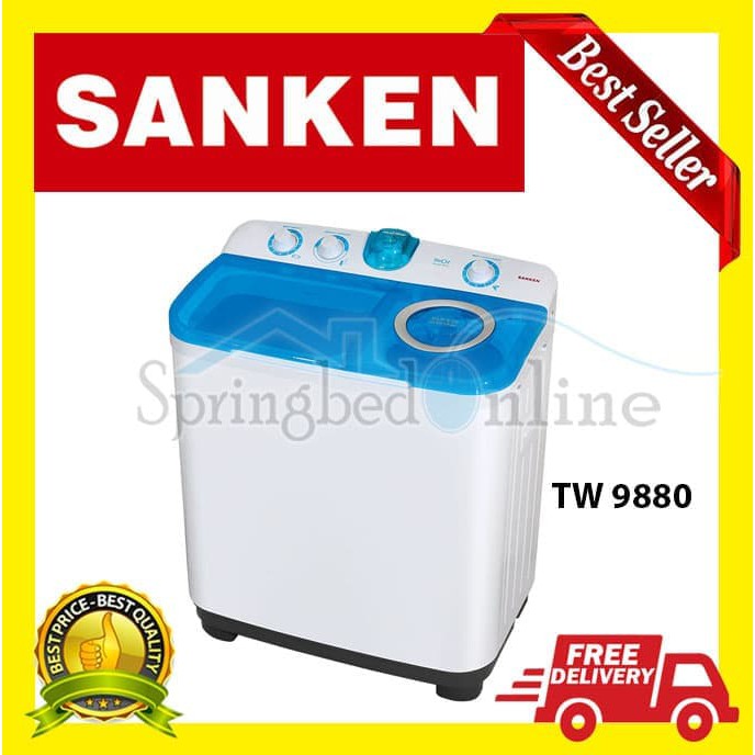Mesin Cuci Sanken TW 9880 2 Tabung 7,5 kg