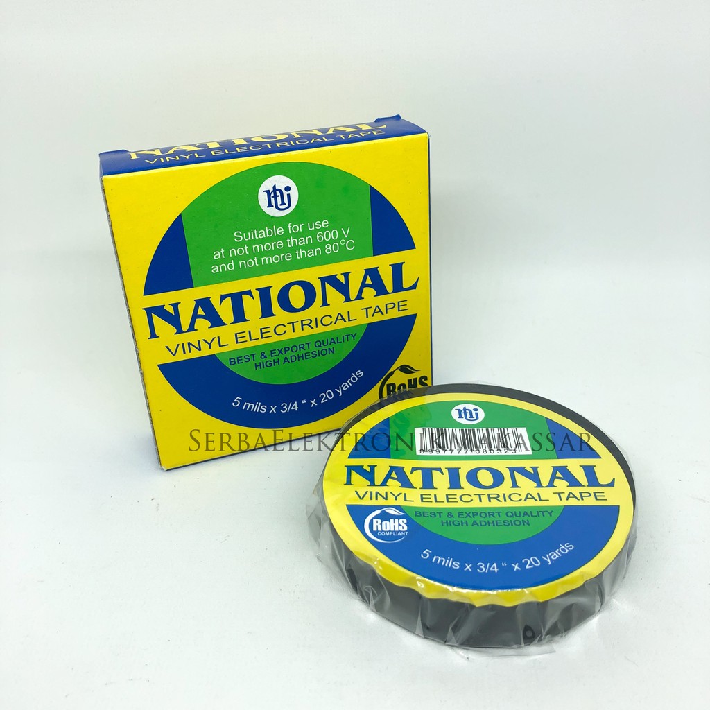 Isolasi Lakban Listrik National 3/4 inch x 20 yards Hitam