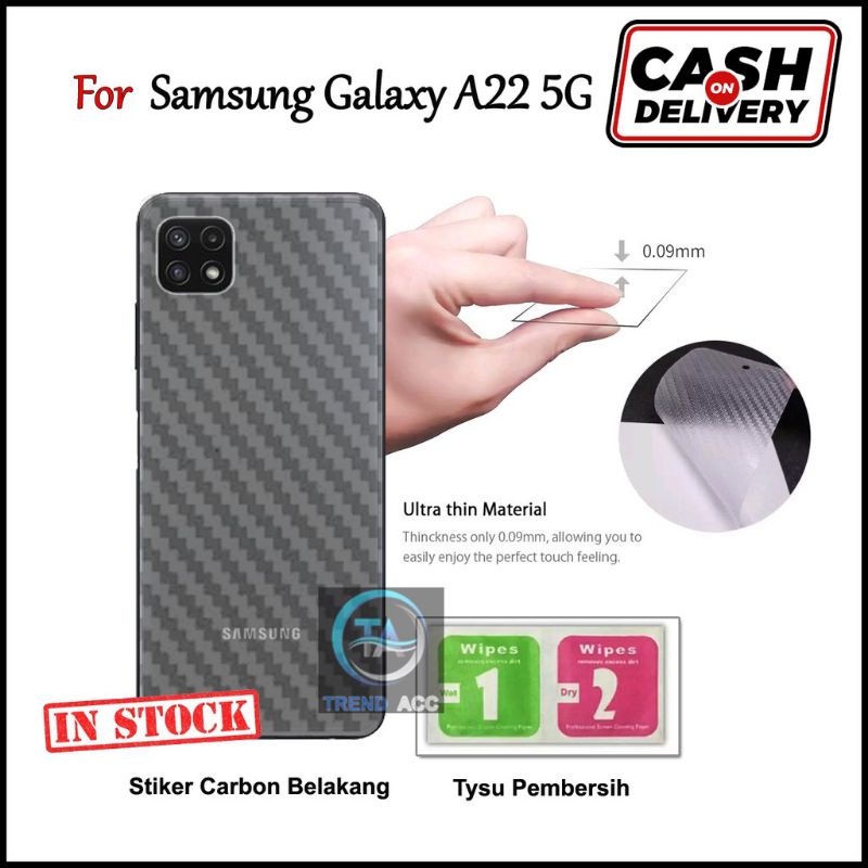 Skin carbon Anti gores belakang Samsung A22 5G A22 4G