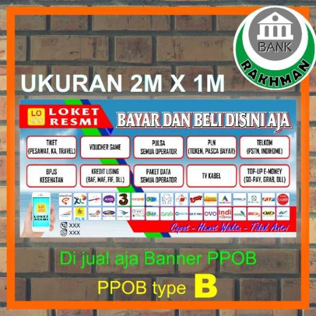 SPANDUK BANNER | AGEN LOKET PPOB PULSA | UKURAN 2MX1M