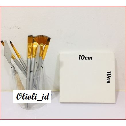

Kanvas lukis putih bersih uk10x10 mini lucu canvas painting diy dekor (HARGA PER 2PCS)