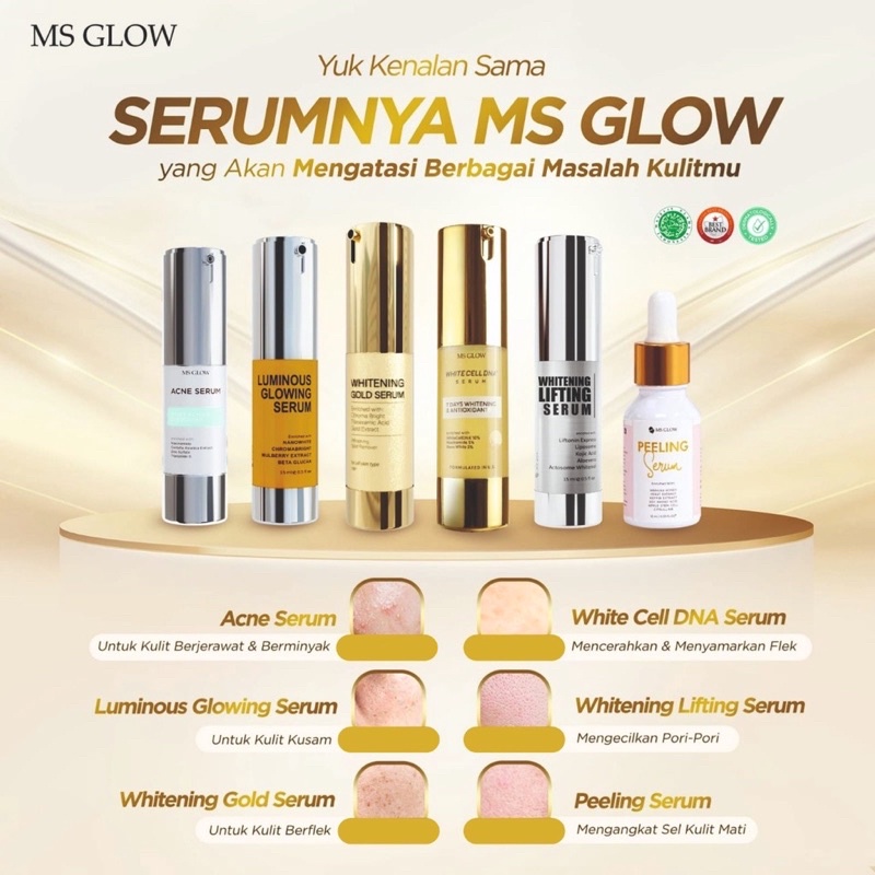 Ms Glow Serum Luminous | Whitening Gold Serum | Serum Lifting | Serum Acne | Serum WhiteCell DNA | Serum Peeling Ms Glow