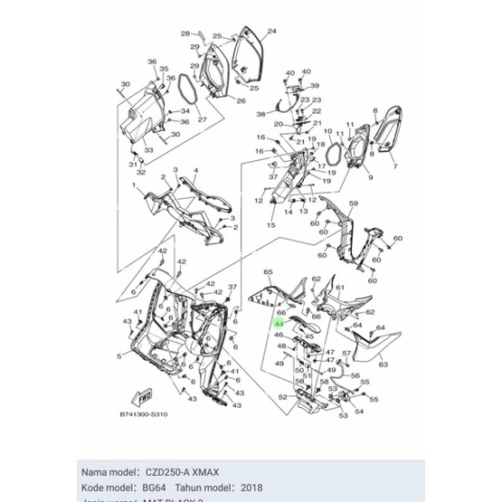 COVER TUTUP TANGKI TANKI TENGKI XMAX ASLI ORI YAMAHA B74 F74A8 00 P0