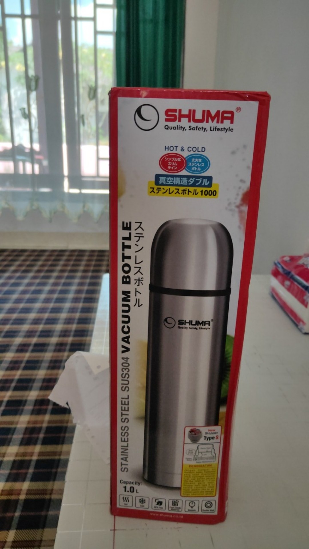 Shuma Stainless Steel Vacuum Bottle Free Bubble