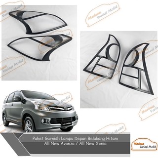 Paket Garnish Lampu Depan Belakang Hitam All New Avanza Paket Garnish Lampu Depan Belakang Hitam All New Avanza