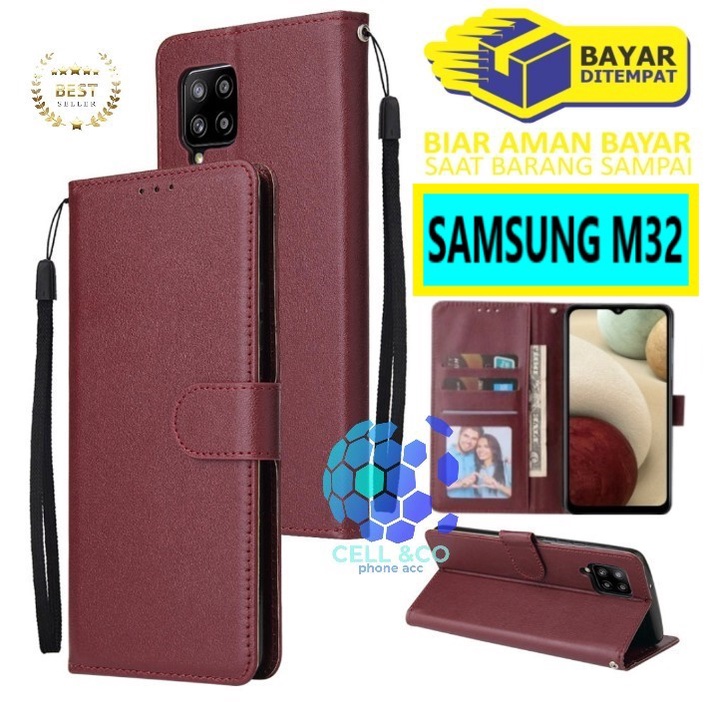 Flip cover SAMSUNG M32 Flip case buka tutup kesing hp casing flip case leather wallet