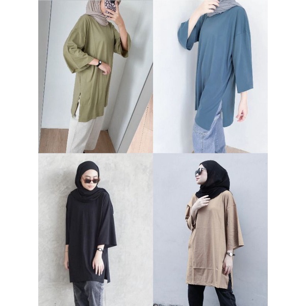 Basic Oversized Top Kaos Polos Non Busui ByMeldev