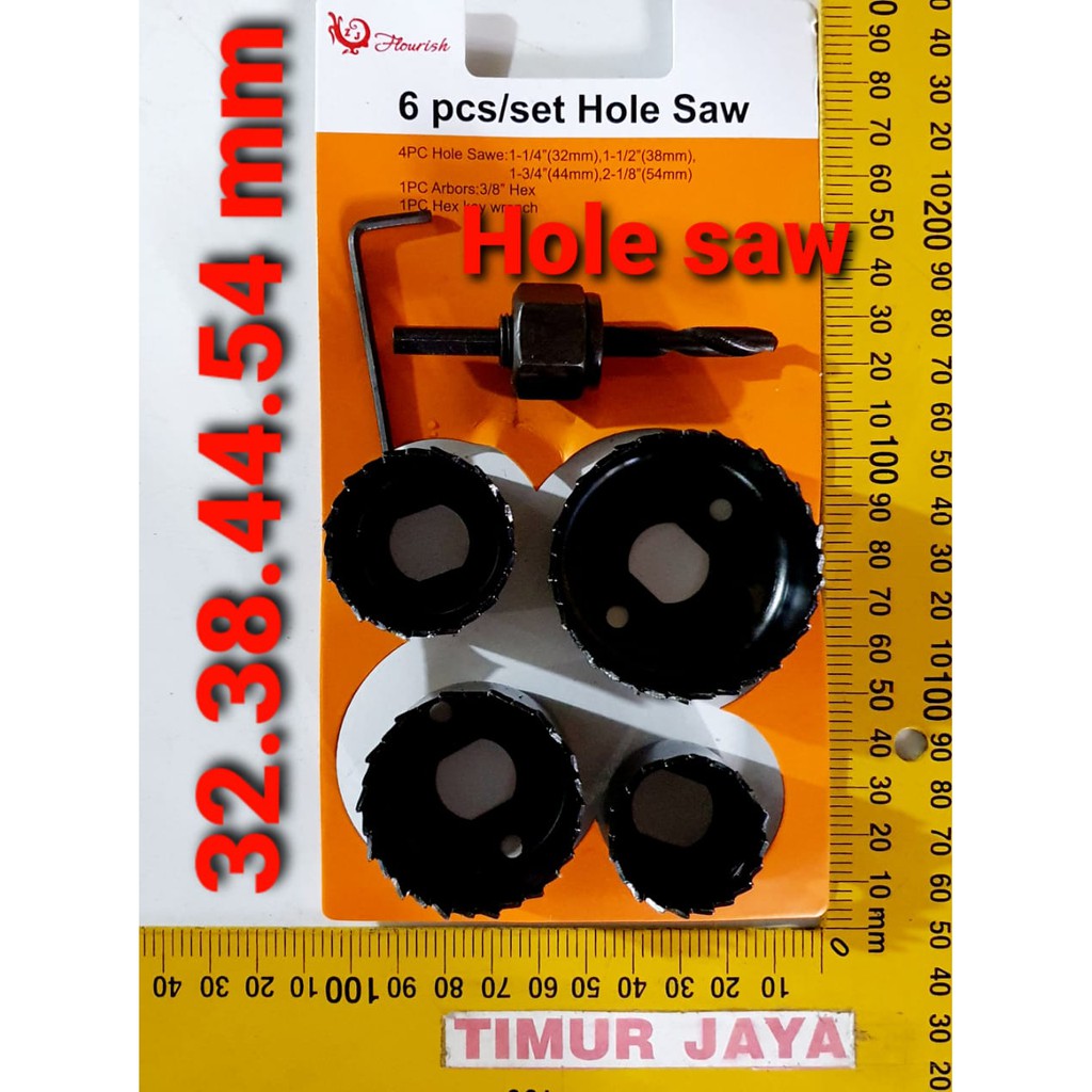 Holesaw Kit Hole Saw Kit Mata Bor Pelubang Kayu Set 7 Pcs Benz Kayu PIPA PARALON PVC GYPSUM ACRYLIC Hidroponik