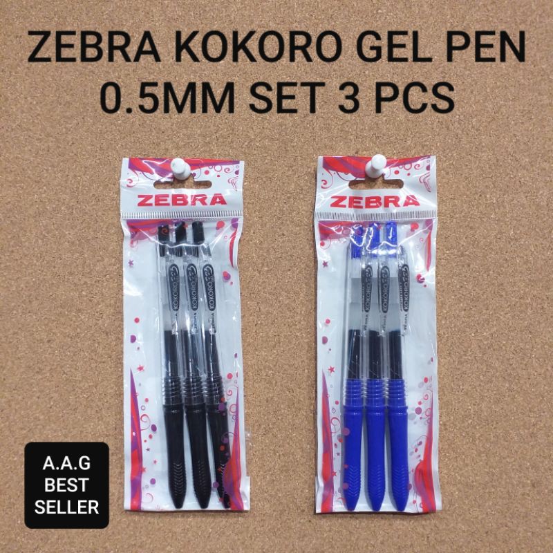 

ZEBRA KOKORO GEL PEN 0.5MM SET 3 PCS