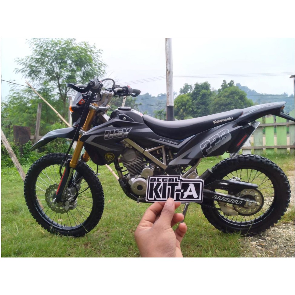 Decal Stiker KLX 150 BF Dekal Striping Sticker Motor KLX Bf Stiker Klx 150 BF Abu Abu Doff