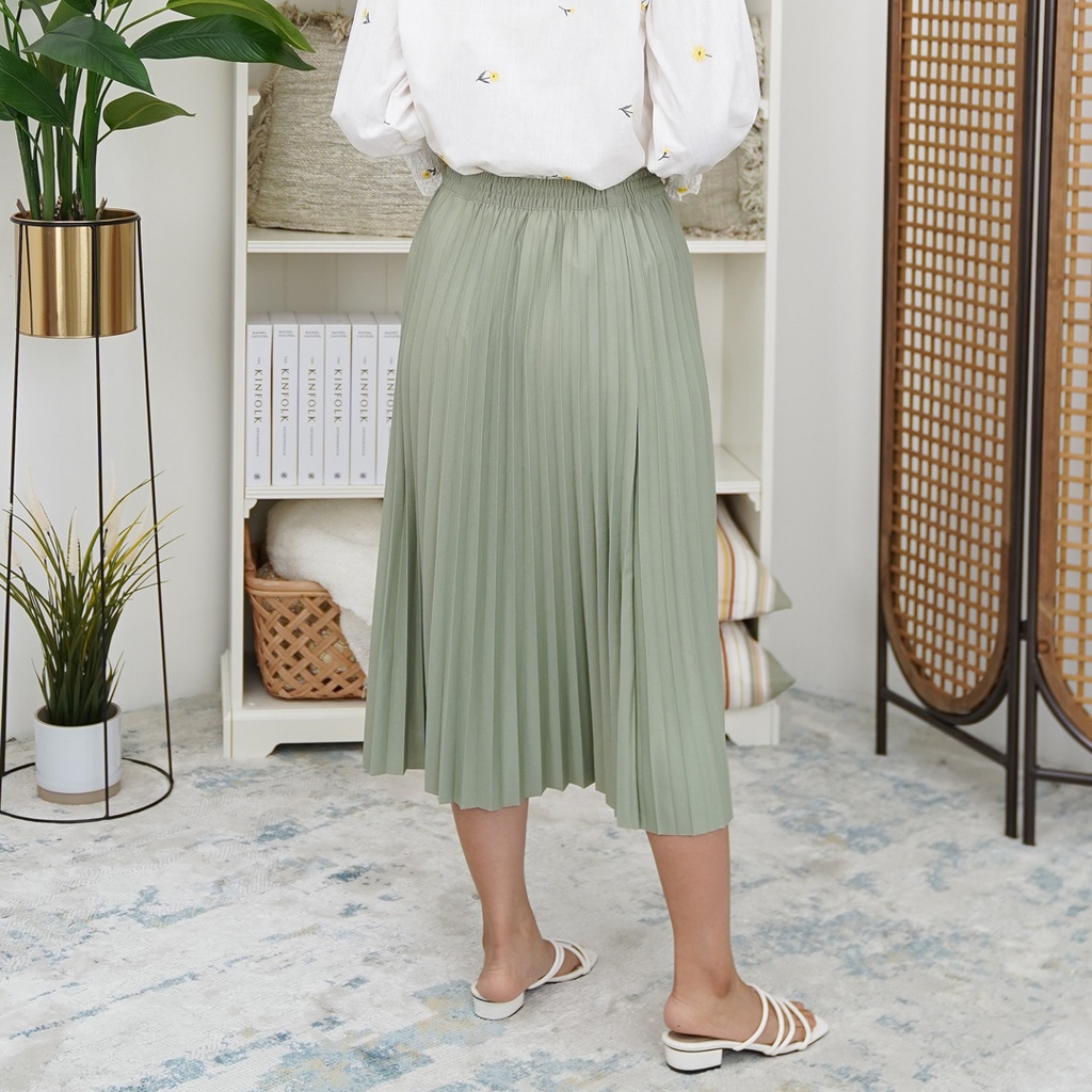 Beatrice Clothing Viena Midi Pleated Skirt - Rok Wanita-8