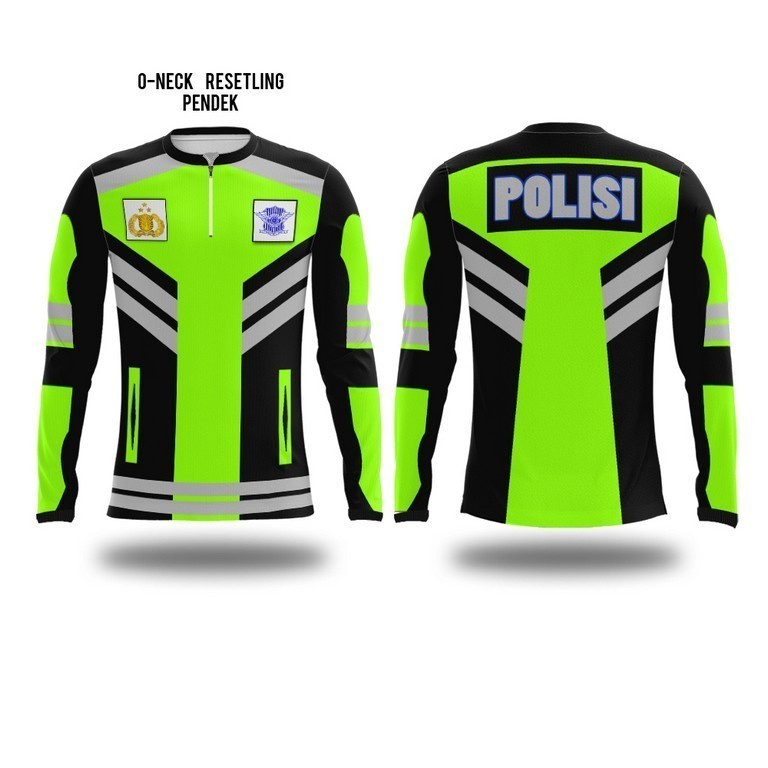 Kaos Baju Jersey jersy polisi police polantas lantas resleting pendek Lengan Panjang GRATIS tambah n