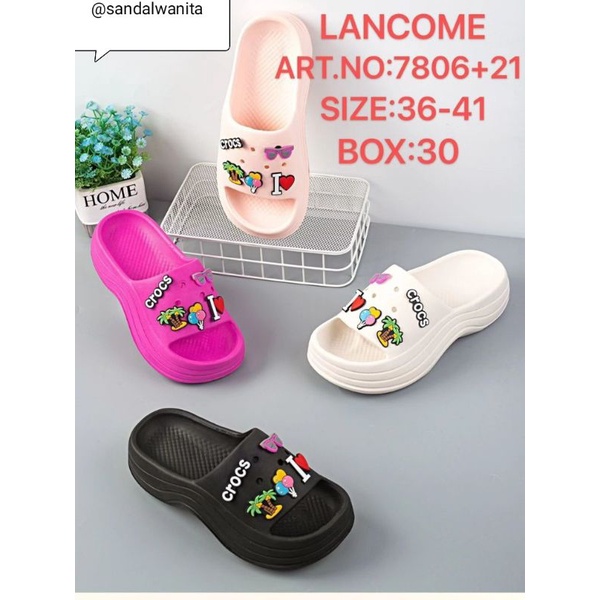 Sandal Fuji Wedges Jelly Wanita Tinggi Hits Korea Tebal