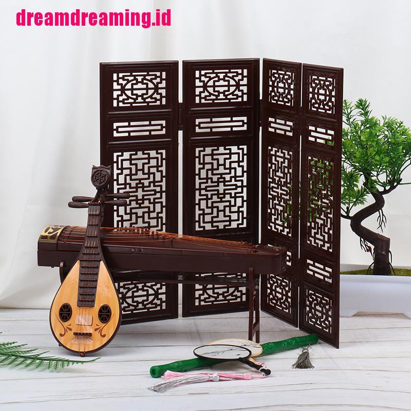 Mainan Miniatur Flute Lute Guzheng Fan Life Scene Untuk Aksesoris Rumah Boneka