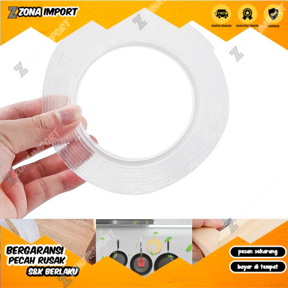 

Double Tape Bolak Balik Transparan Bening