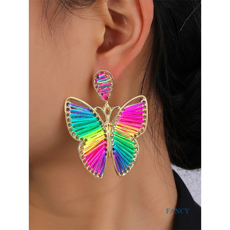 Butterfly Perhiasan Anting Wanita Bentuk Kupu-Kupu Bahan Zircon Untuk Pesta